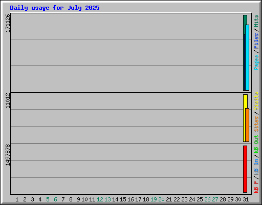 Daily usage for July 2025