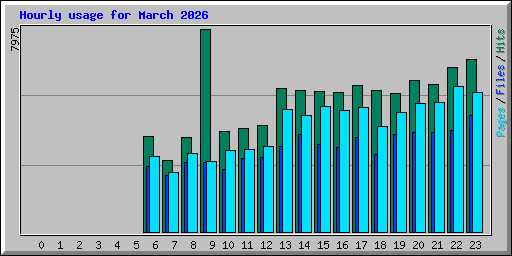 Hourly usage for March 2026
